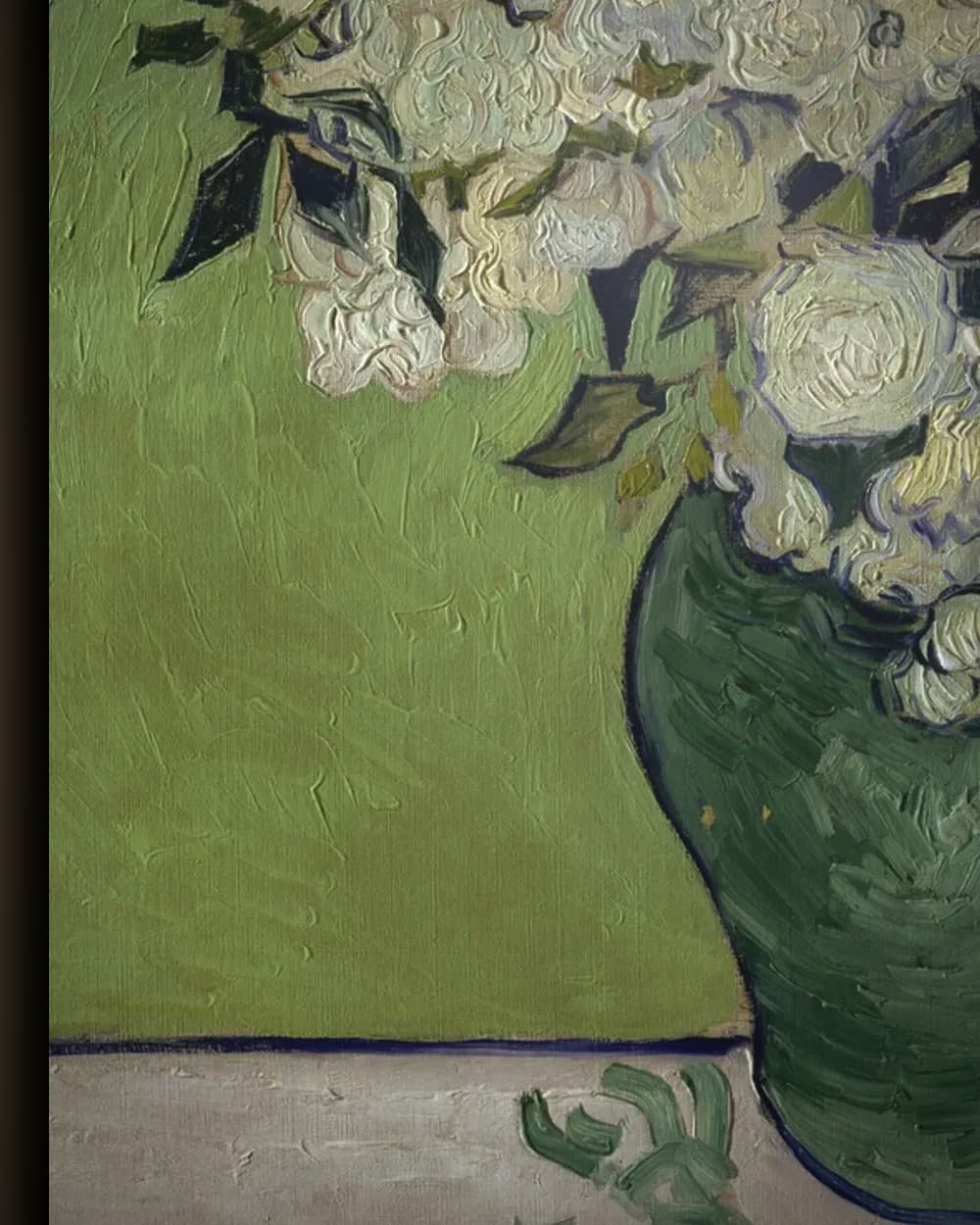Materiaal en afwerking van Vaas met rozen in het wisselframe