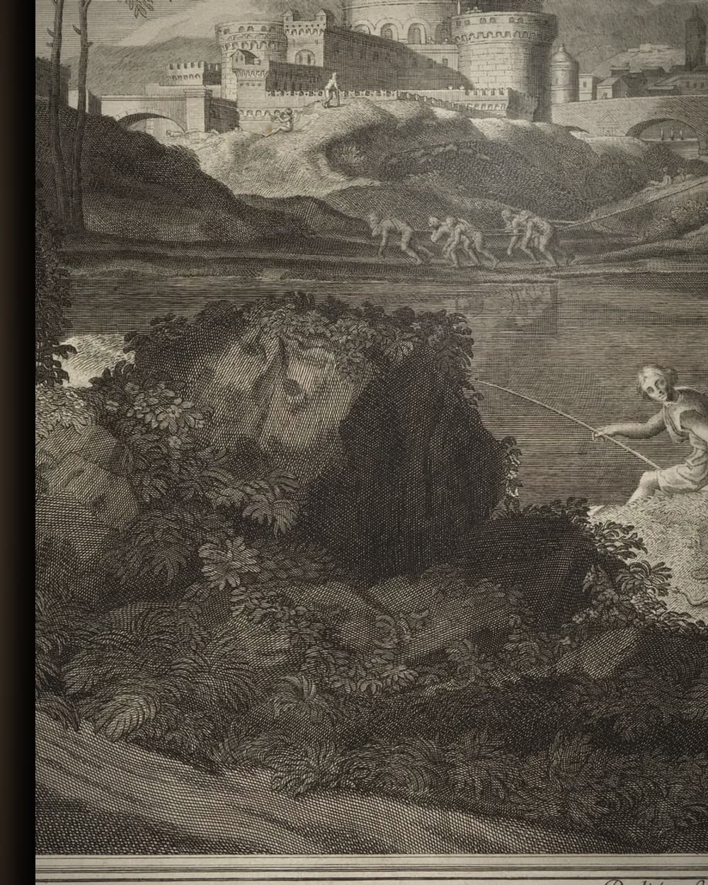 Materiaal en afwerking van Landschap met Orpheus en Eurydice in het wisselframe