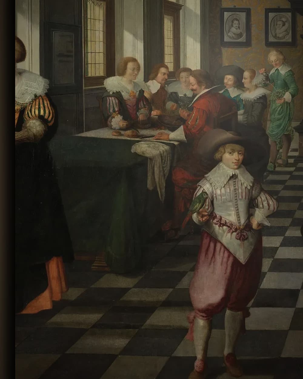 Materiaal en afwerking van Interieur, deel van een decoratieve reeks in het wisselframe