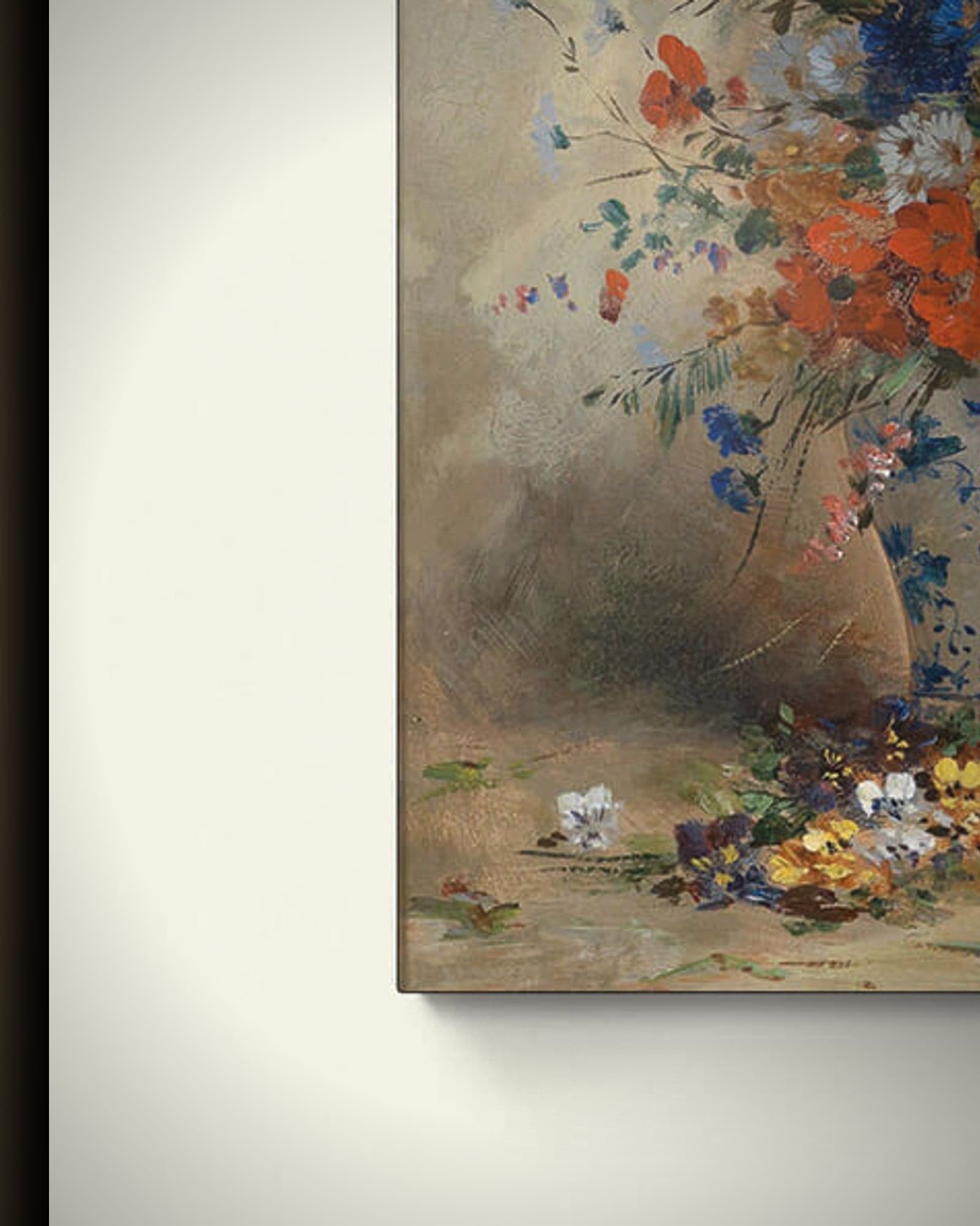Materiaal en afwerking van Blumenstillleben in het wisselframe