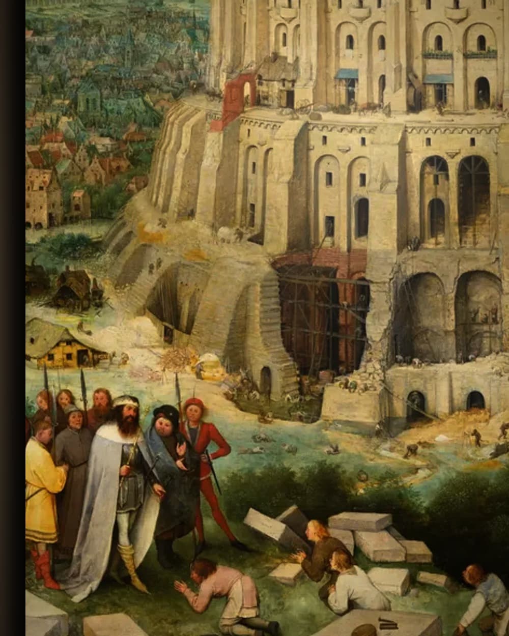 Materiaal en afwerking van De toren van Babel in het wisselframe