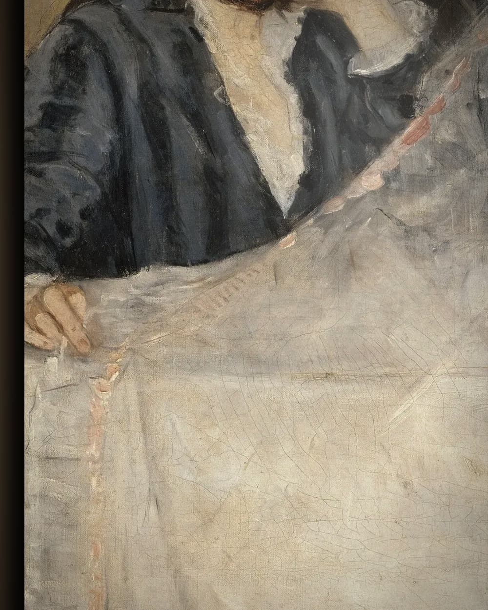 Materiaal en afwerking van De wieg (1872) in het wisselframe