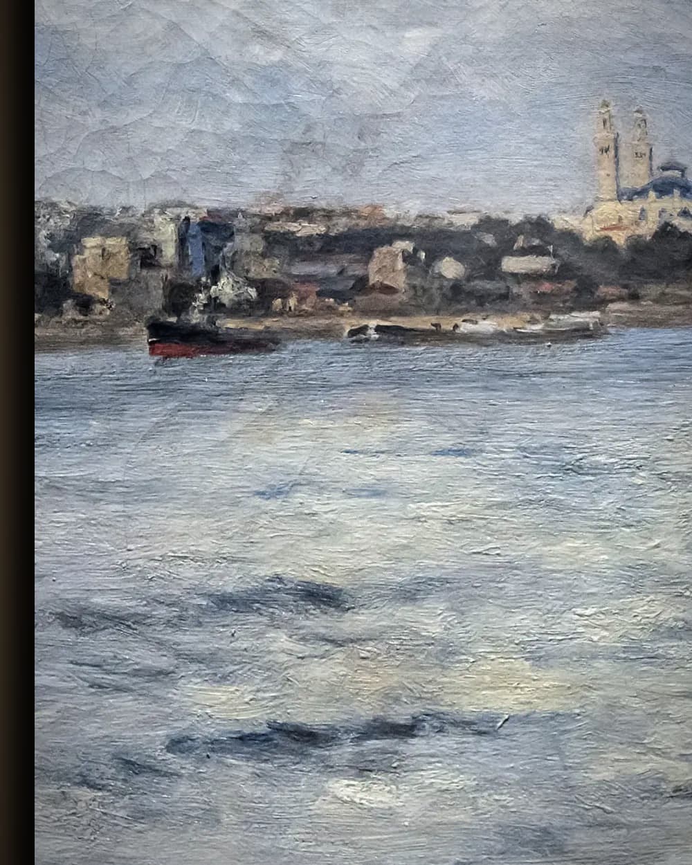 Materiaal en afwerking van Stadsgezicht aan de rivier in het wisselframe