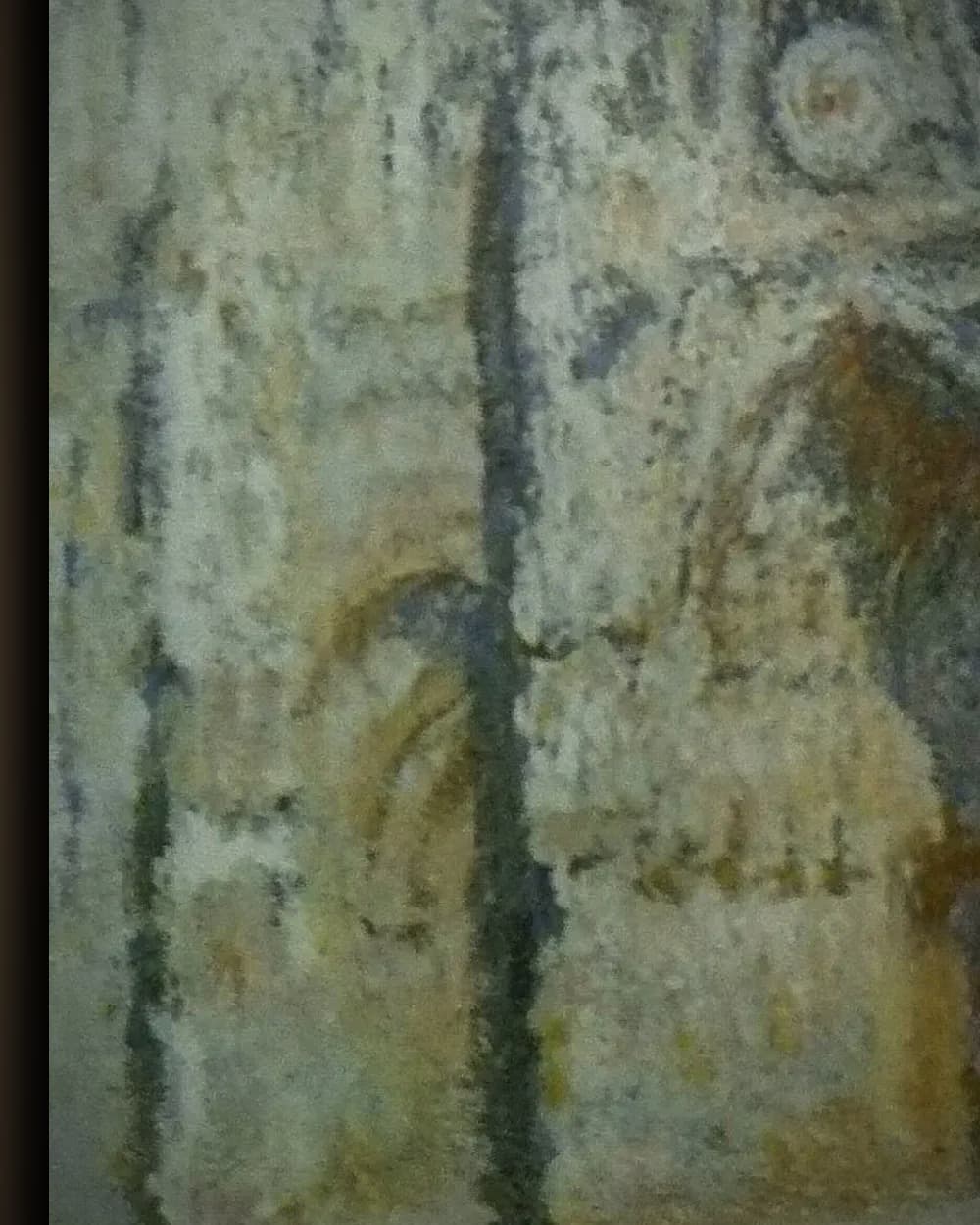 Materiaal en afwerking van Kathedraal van Rouen: volle zon, harmonie in blauw en goud in het wisselframe