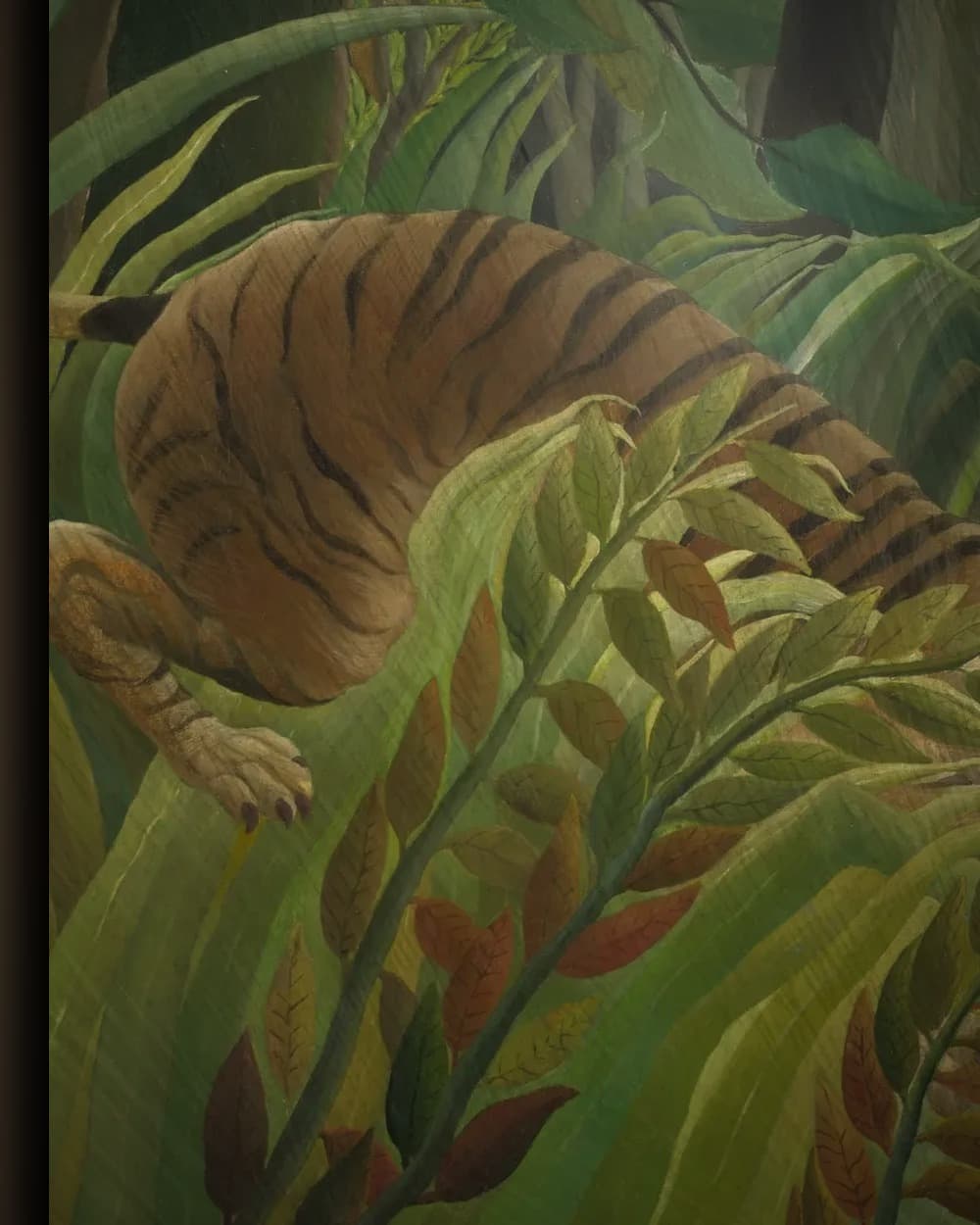 Materiaal en afwerking van Verrast! (Tijger in een tropische storm) in het wisselframe