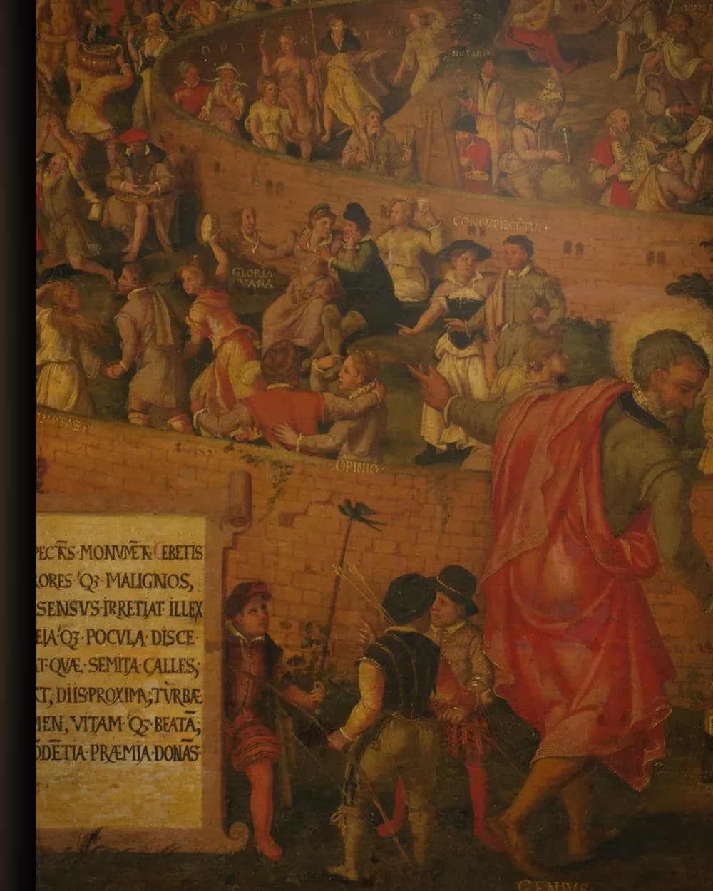 Materiaal en afwerking van Tabula Cebetis, of de reis van het menselijk leven in het wisselframe