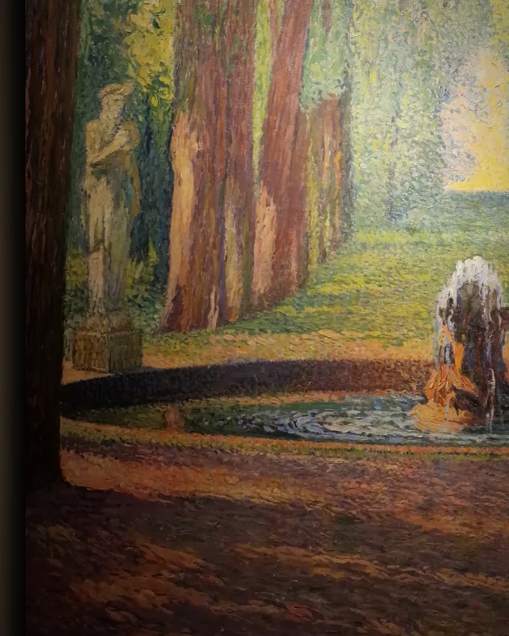 Materiaal en afwerking van Zonnige laan met fontein in het wisselframe