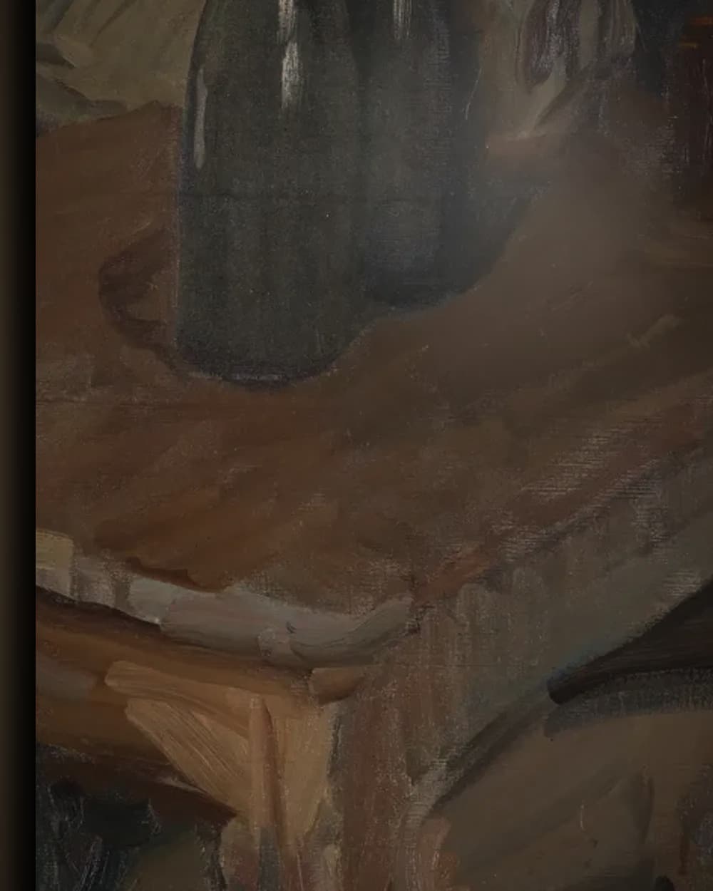 Materiaal en afwerking van De dronkaard, Zarauz in het wisselframe