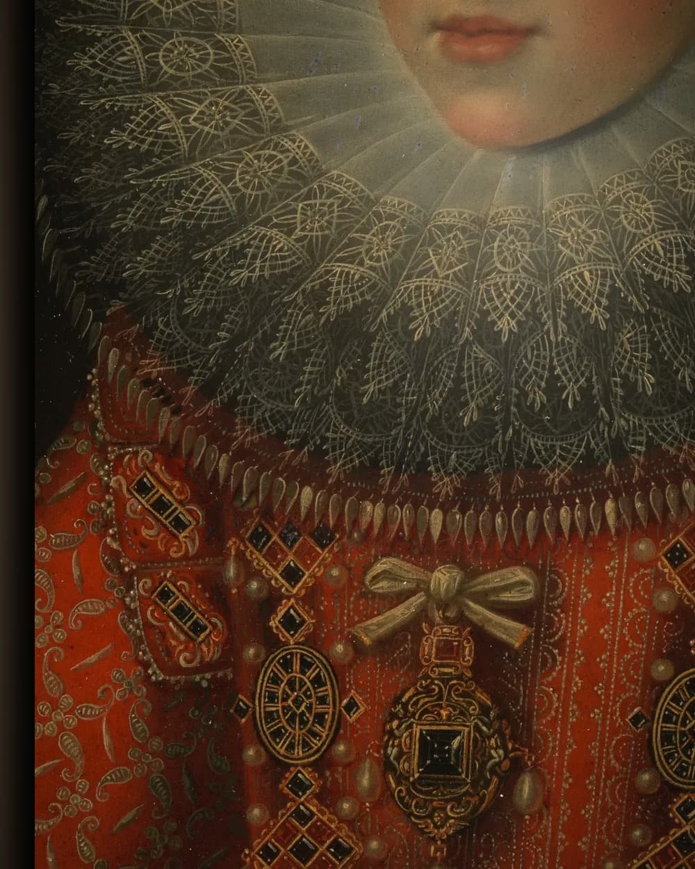 Materiaal en afwerking van Portret van Margaretha van Oostenrijk (1584-1611), koningin van Spanje in het wisselframe
