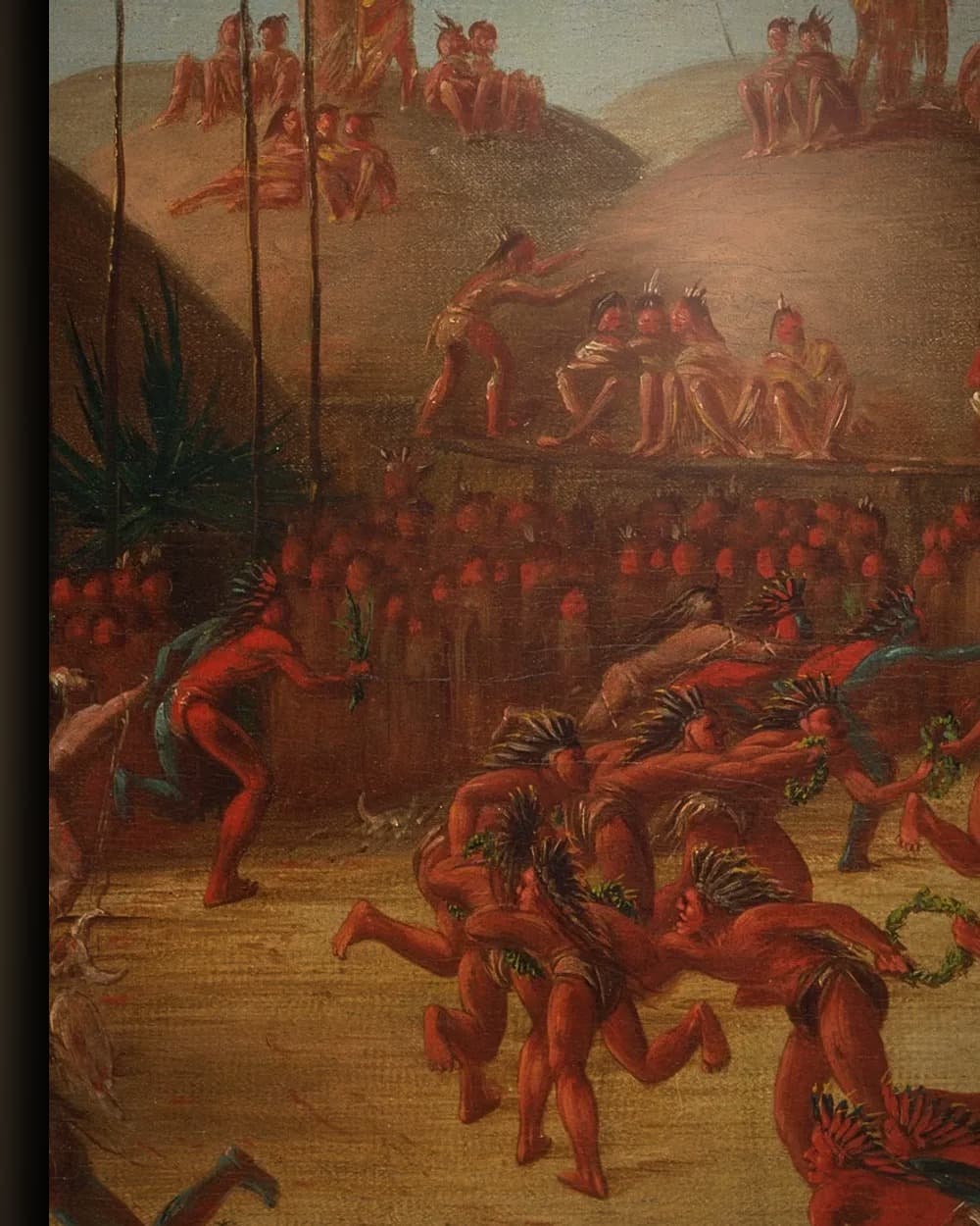 Materiaal en afwerking van Balspel van de Choctaw — Bal Op in het wisselframe