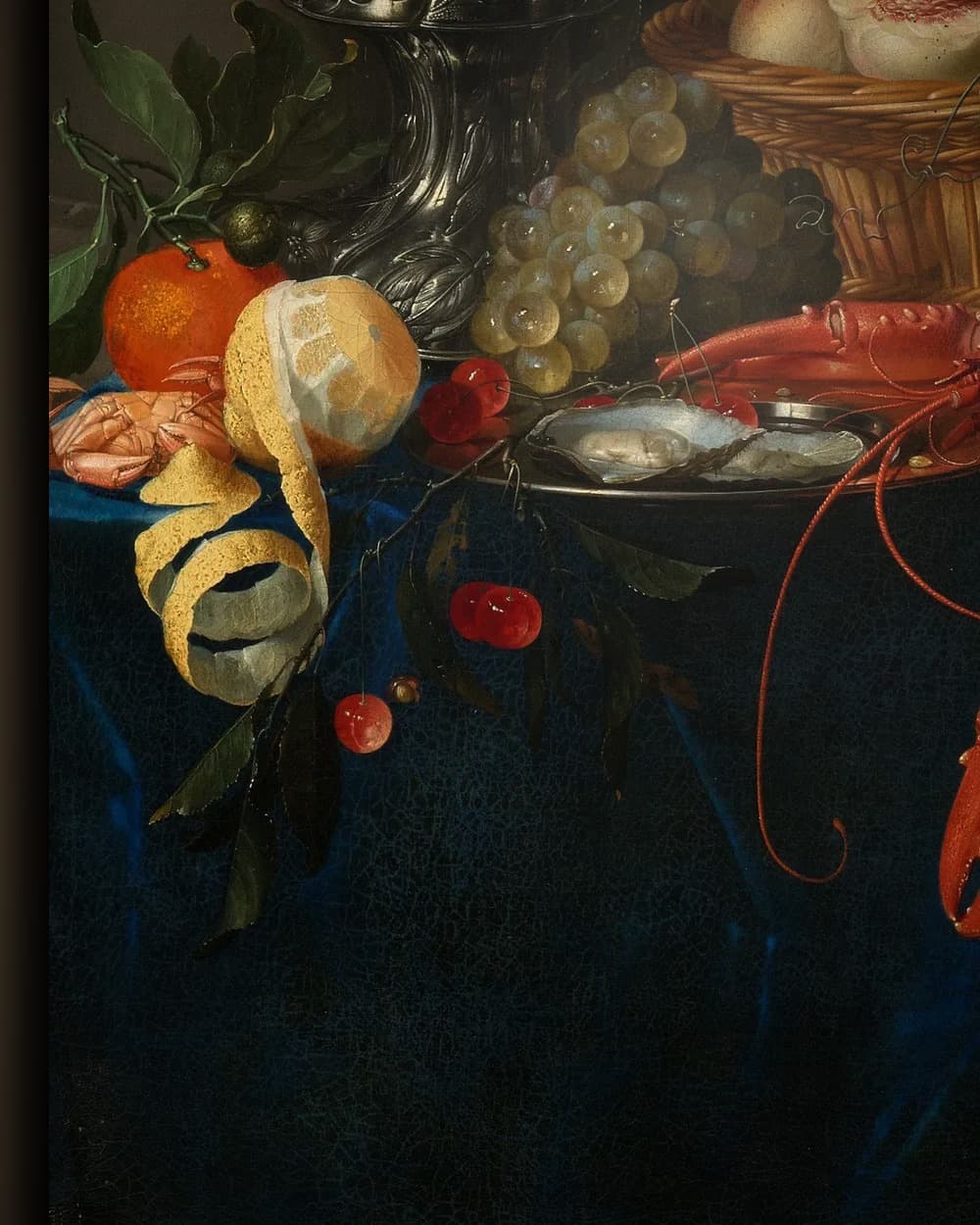 Materiaal en afwerking van Stilleven met gouden bokaal in het wisselframe