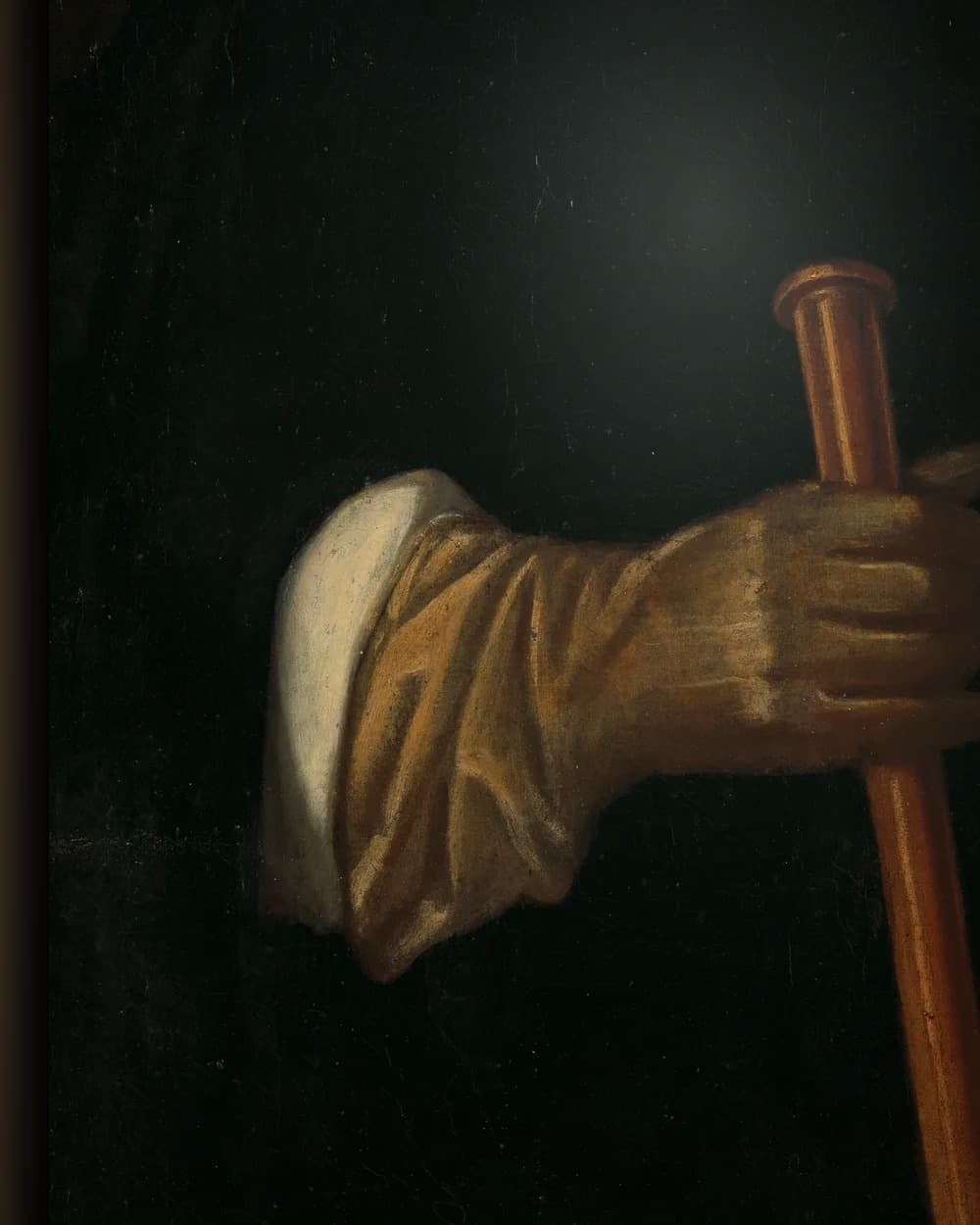 Materiaal en afwerking van Portret van een man, bekend als het portret van Anthony van Riebeeck in het wisselframe