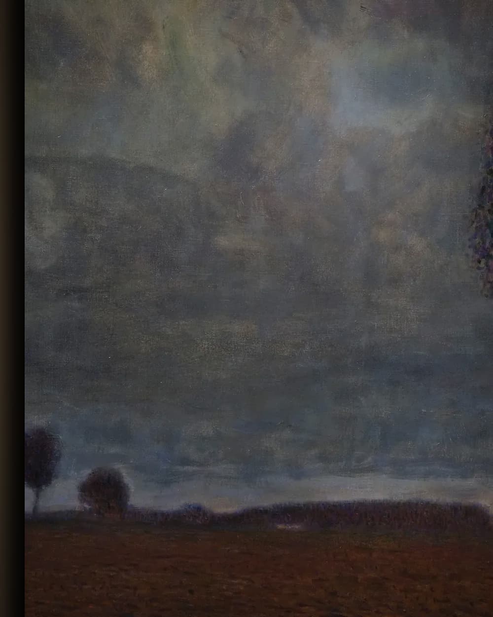 Materiaal en afwerking van Opkomend onweer (De grote populier II) in het wisselframe