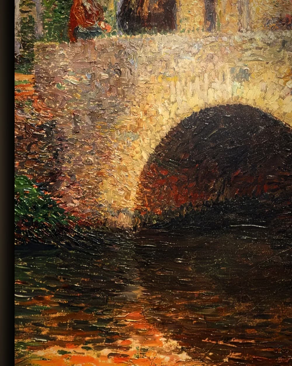 Materiaal en afwerking van Dorpsgezicht met stenen brug in het wisselframe