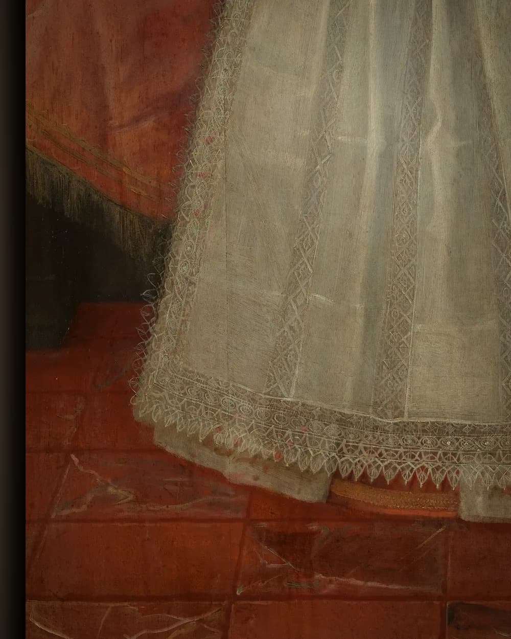 Materiaal en afwerking van Portret van een jongetje, misschien Lodewijk van Nassau in het wisselframe