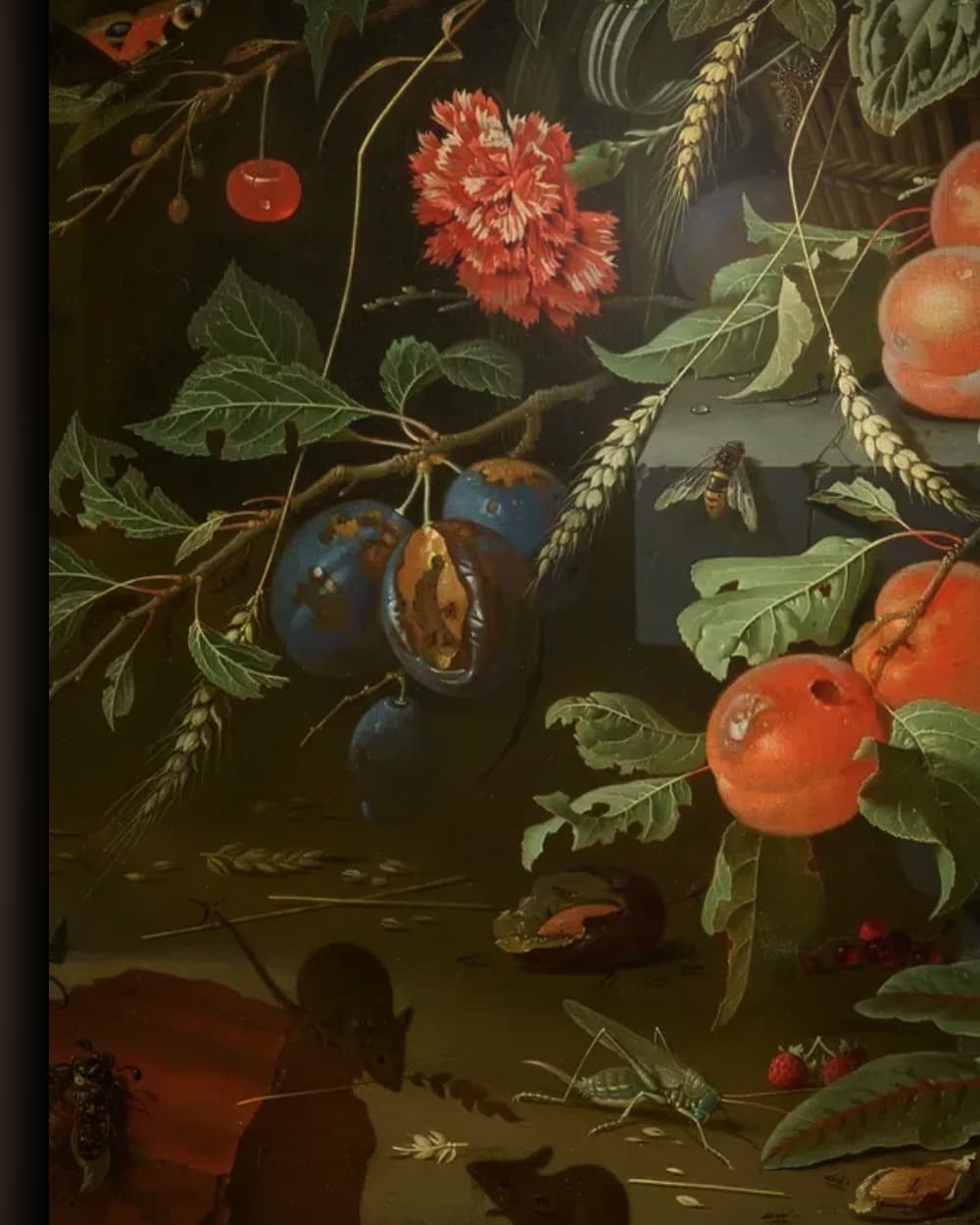 Materiaal en afwerking van Bloemen en fruit in het wisselframe