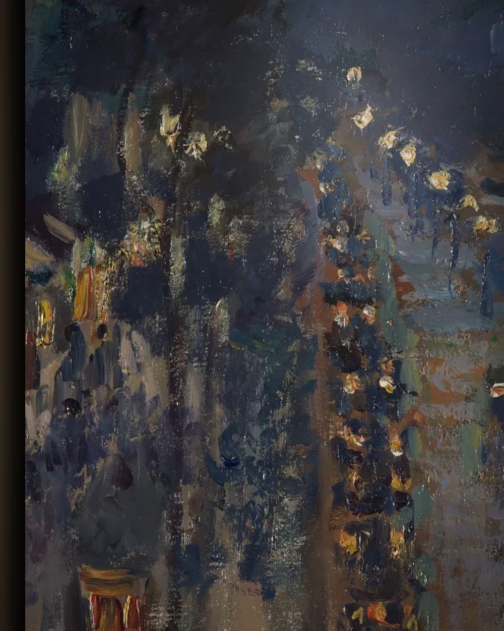 Materiaal en afwerking van Boulevard Montmartre bij nacht in het wisselframe