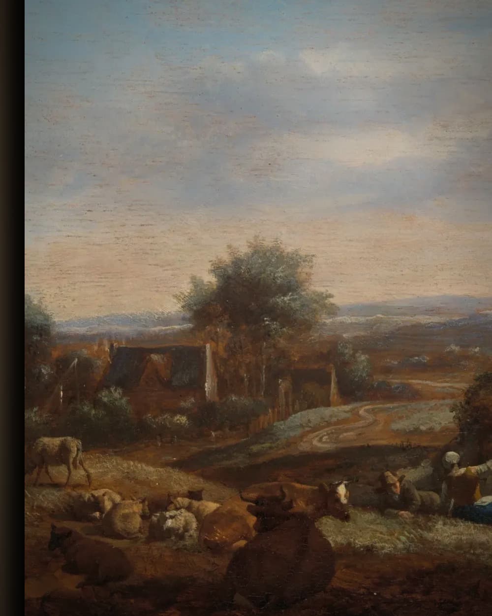 Materiaal en afwerking van Heuvellandschap met een hoge weg in het wisselframe