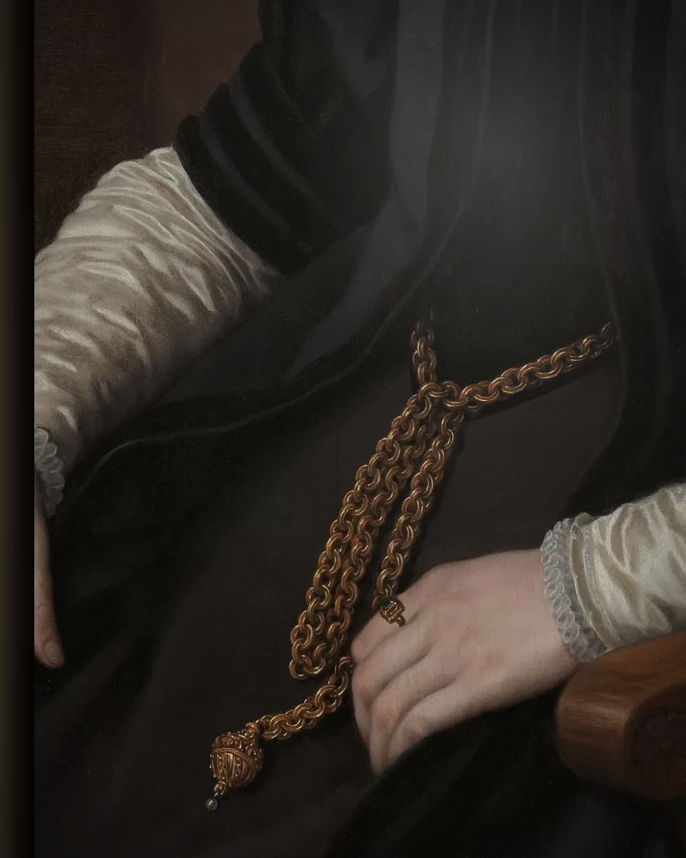 Materiaal en afwerking van Portretten van Sir Thomas Gresham en Anne Fernely in het wisselframe