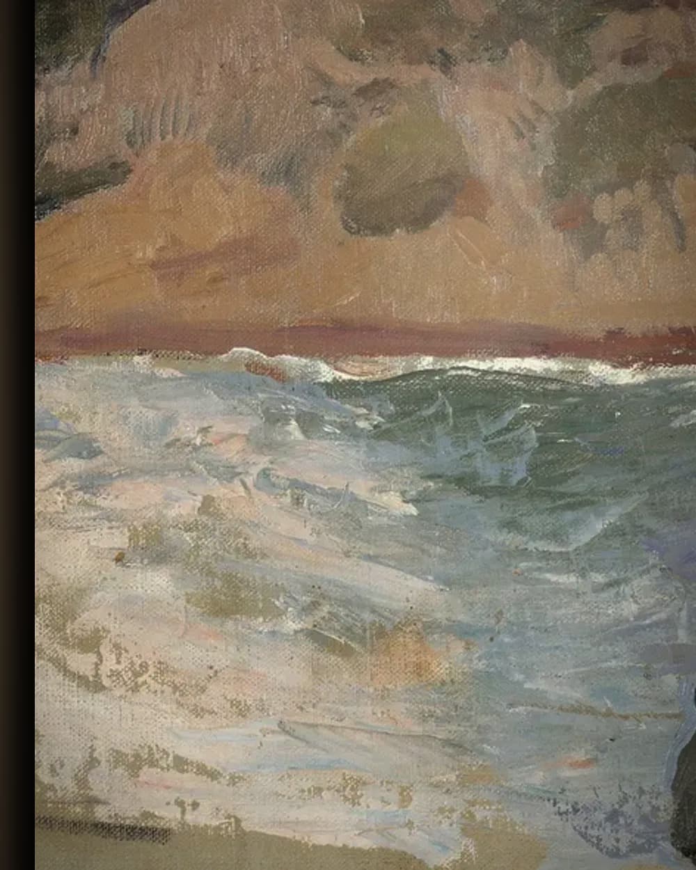 Materiaal en afwerking van Strand en heuvels bij San Sebastián in het wisselframe