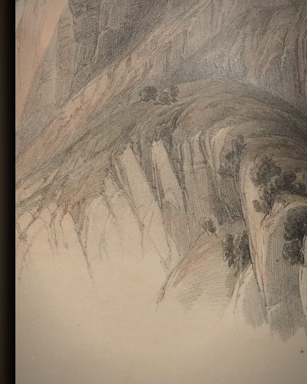 Materiaal en afwerking van Oosters bergpanorama in het wisselframe