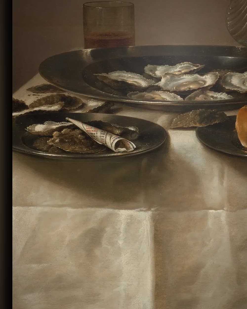 Materiaal en afwerking van Stilleven met vergulde bokaal in het wisselframe