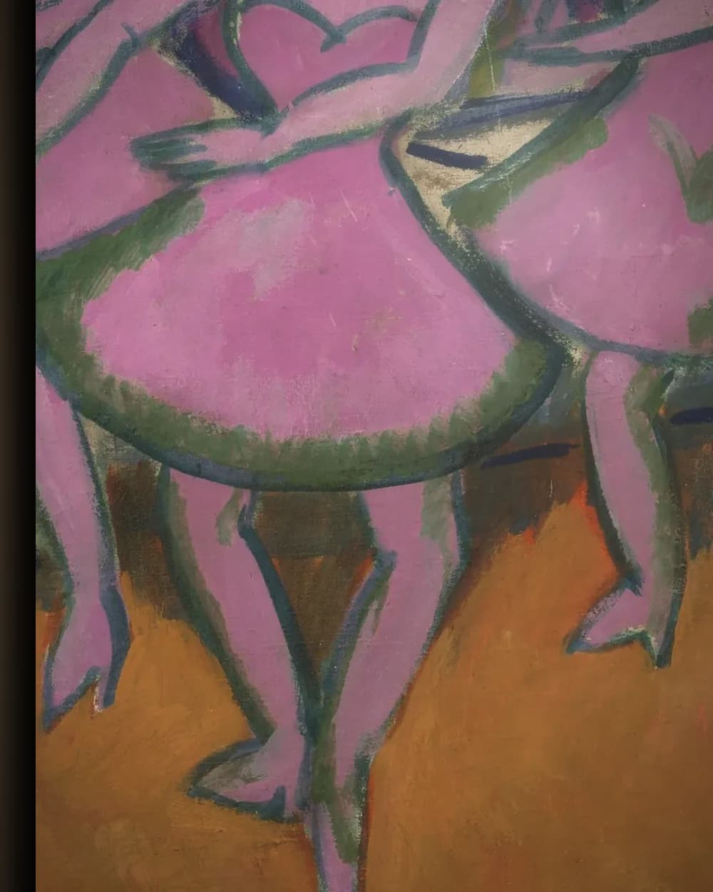 Materiaal en afwerking van Zes danseressen in het wisselframe