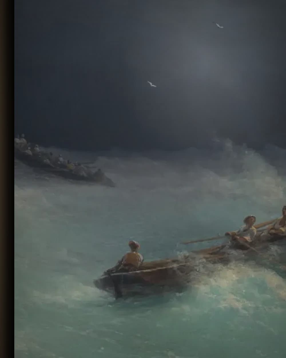 Materiaal en afwerking van Storm op zee in het wisselframe