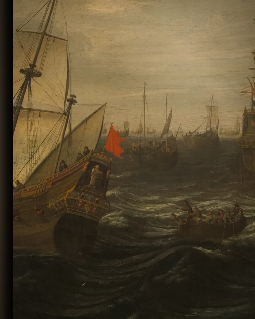 Materiaal en afwerking van De Hollandse haringvloot op de visgronden in het wisselframe