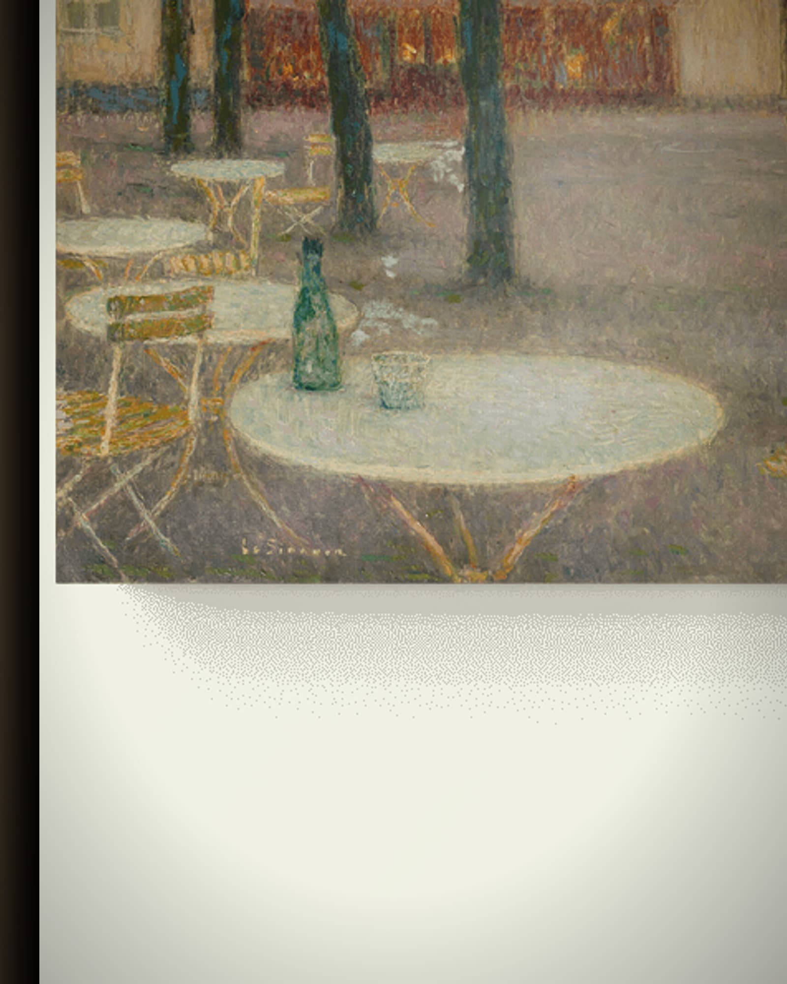 Materiaal en afwerking van De Plek van de Waterdrinkers, Aix-les-Bains in het wisselframe