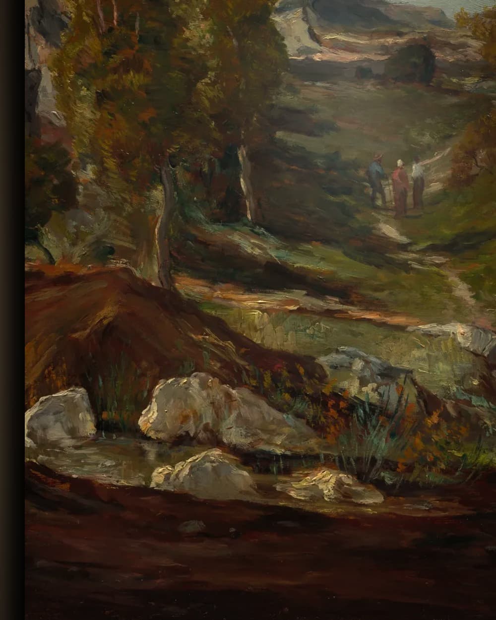 Materiaal en afwerking van Landschap bij Saint-André, nabij Marseille in het wisselframe