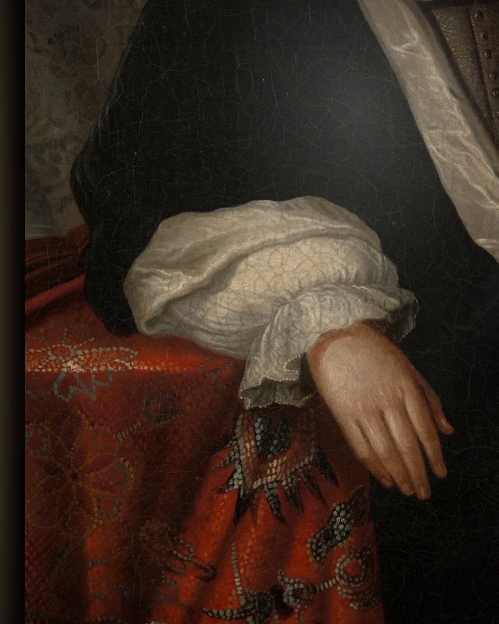 Materiaal en afwerking van Portret van Justus de Huybert, klerk van de Staten van Zeeland in het wisselframe