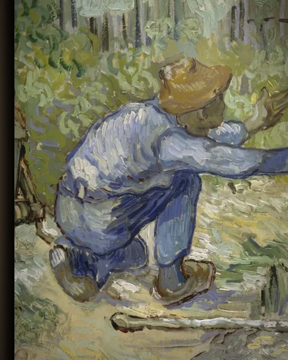 Materiaal en afwerking van Eerste stappen (naar Millet) in het wisselframe