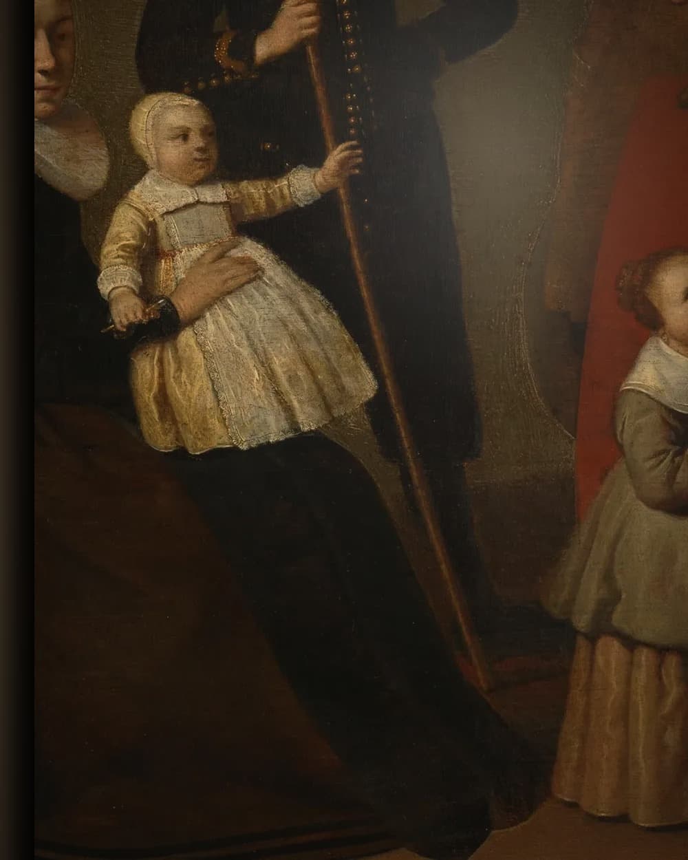 Materiaal en afwerking van Familiegroep met een zwarte man in het wisselframe