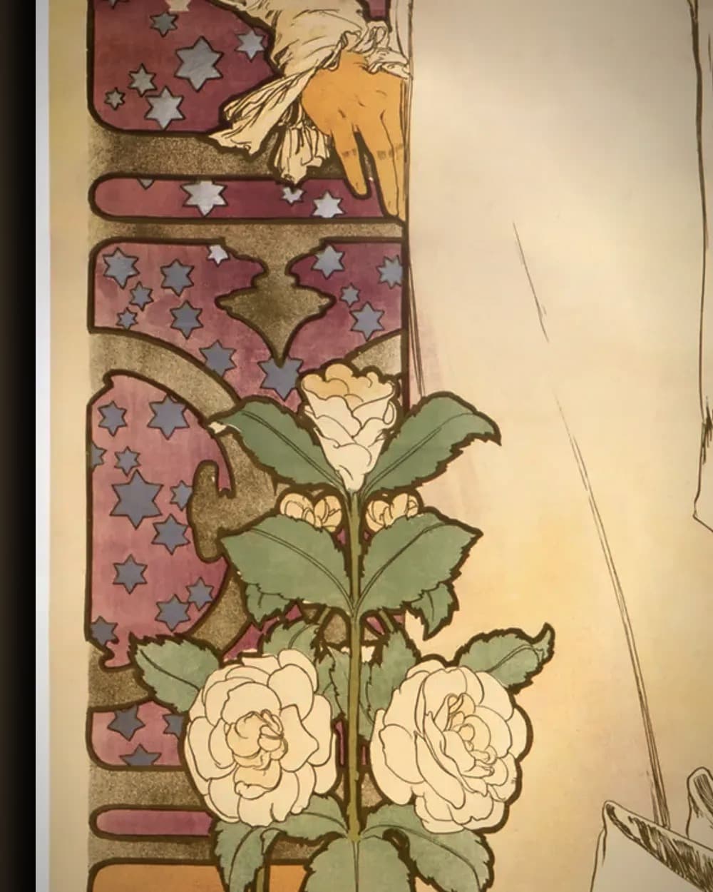 Materiaal en afwerking van La Dame aux Camélias in het wisselframe