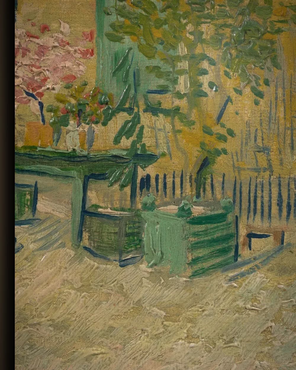 Materiaal en afwerking van Buitenkant van een restaurant in Asnières in het wisselframe