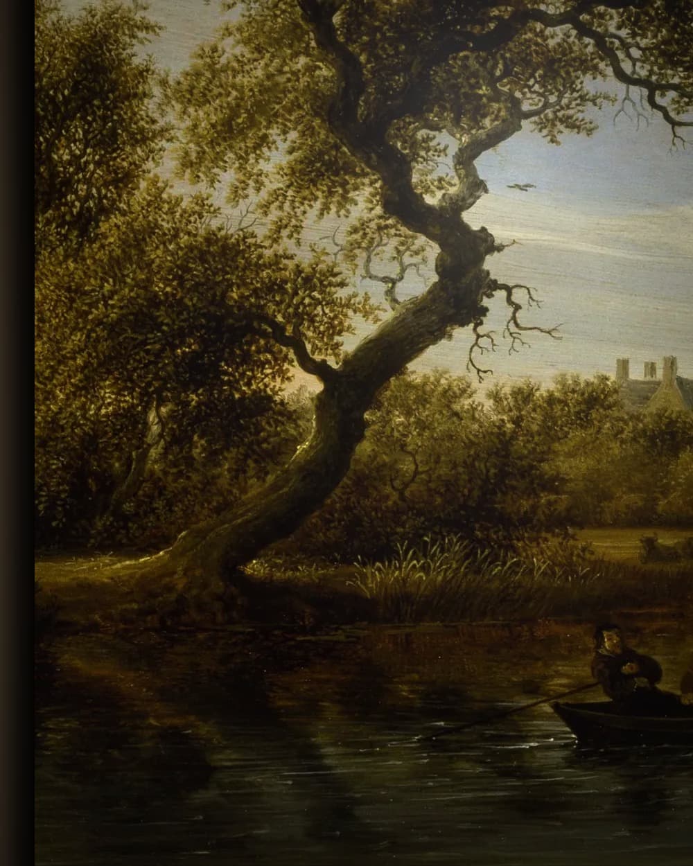 Materiaal en afwerking van Hollands rivierlandschap met boten in het wisselframe