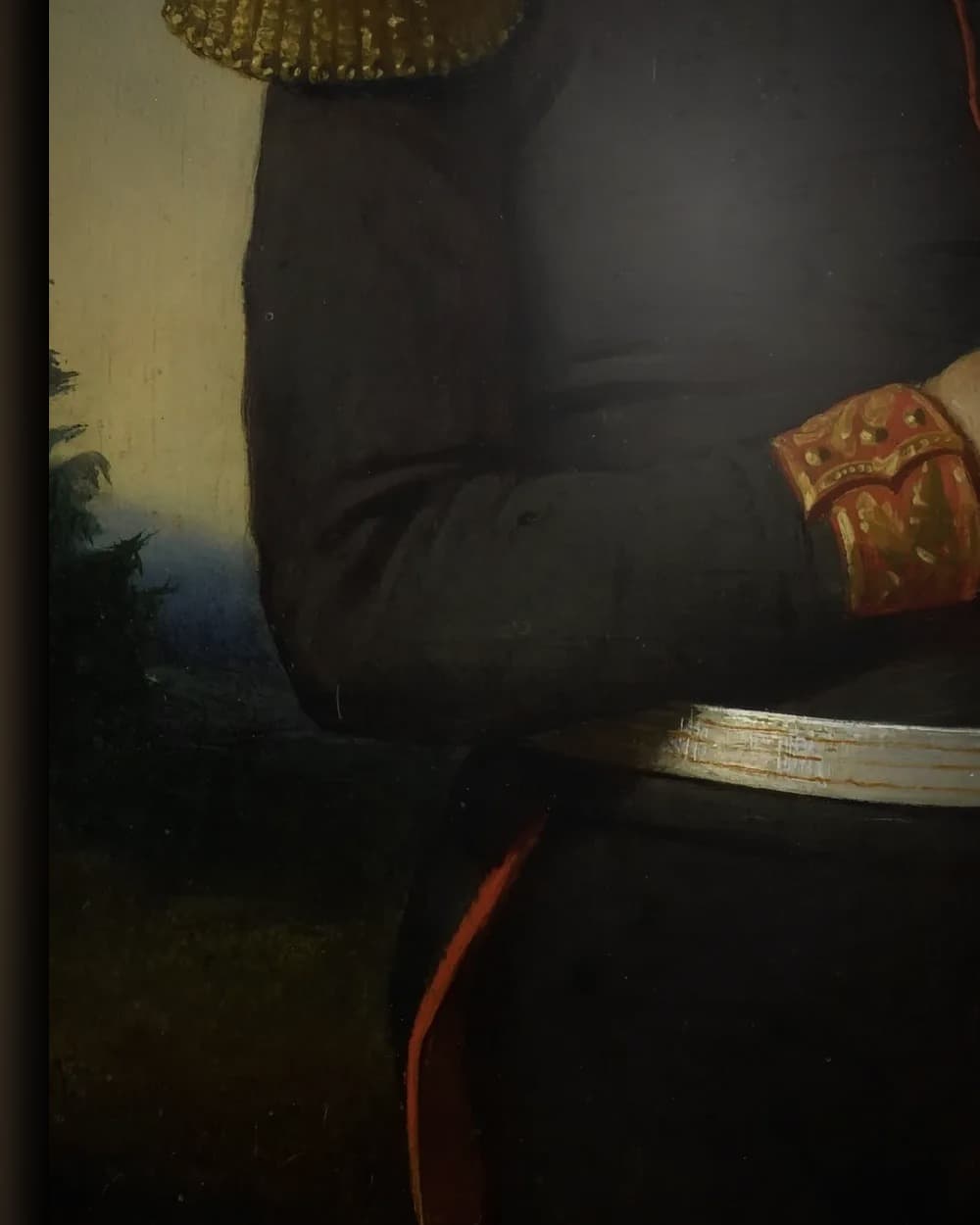 Materiaal en afwerking van Huibert Gerard baron Nahuys van Burgst in het wisselframe