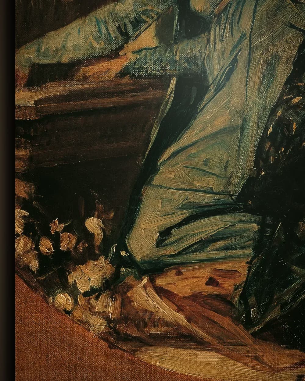 Materiaal en afwerking van Allegorie van de heilige muziek in het wisselframe