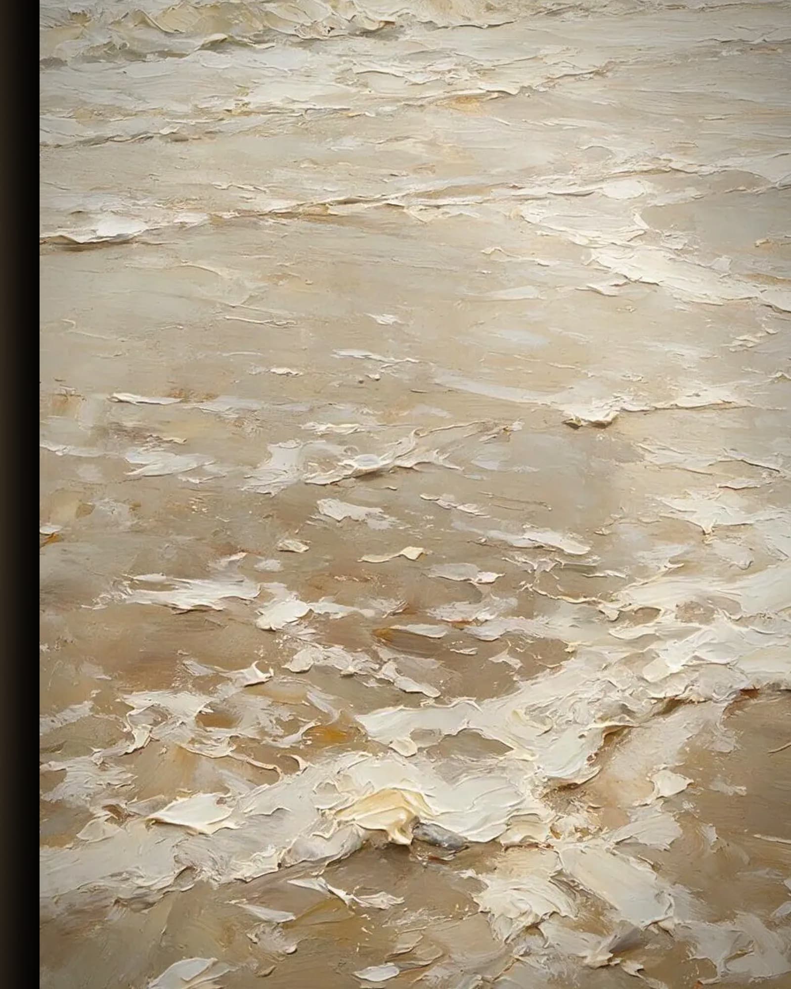 Materiaal en afwerking van Schuim op nat zand in het wisselframe