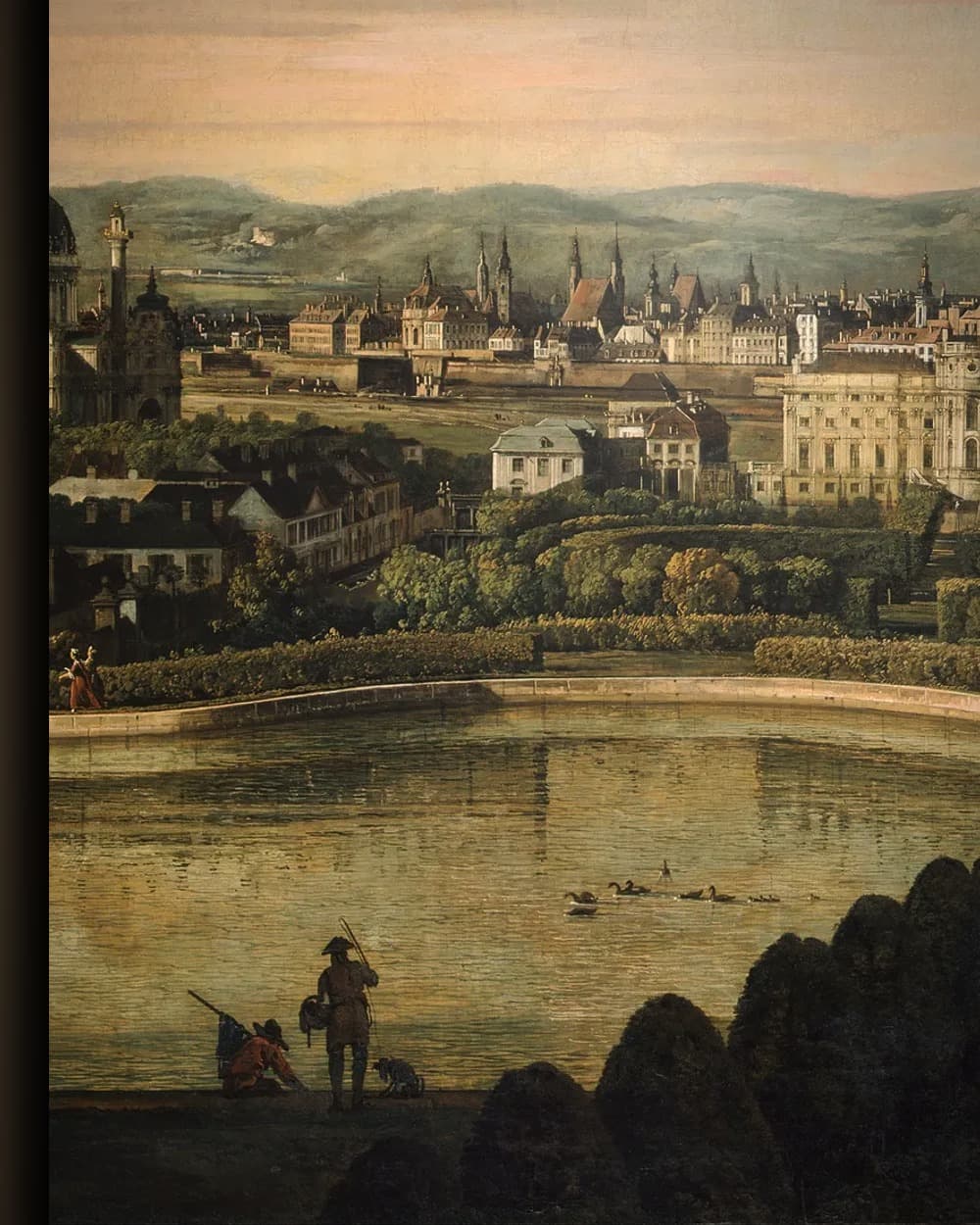 Materiaal en afwerking van Panoramisch stadsgezicht met paleistuin in het wisselframe