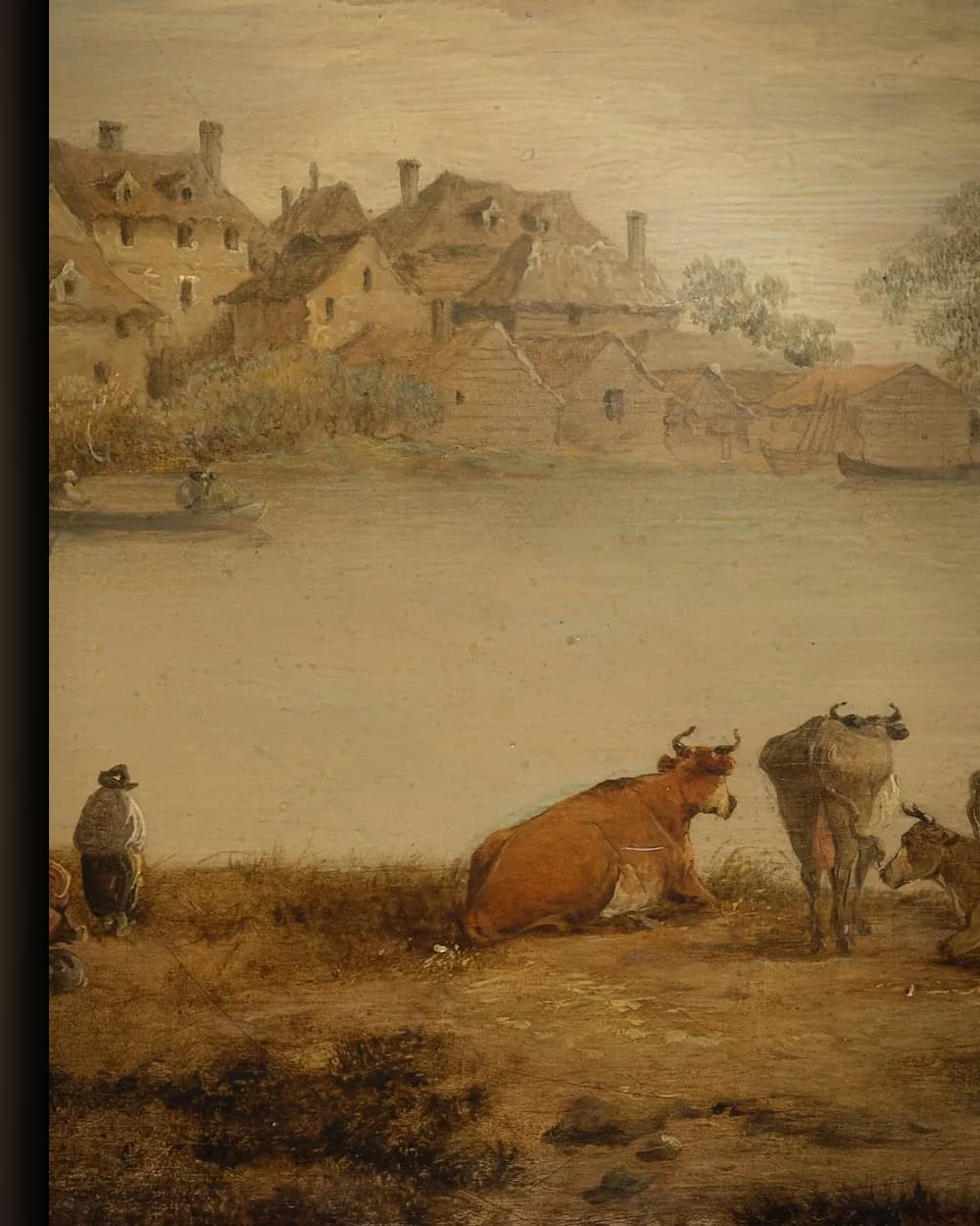 Materiaal en afwerking van Gezicht op een rivier in het wisselframe