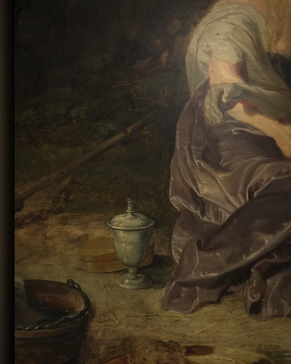 Materiaal en afwerking van De bewening van de dode Christus in het wisselframe
