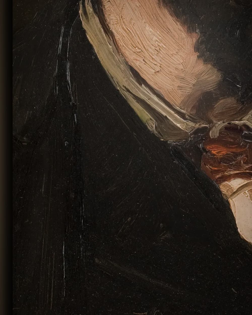 Materiaal en afwerking van Portret van de Franse schilder Alfred Guillou in het wisselframe