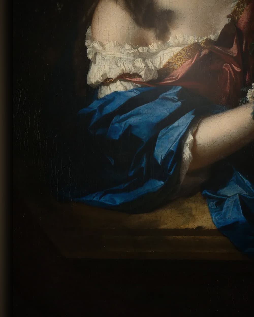 Materiaal en afwerking van Margaretha Rendorp (1673-1730), echtgenote van Jan van de Poll in het wisselframe