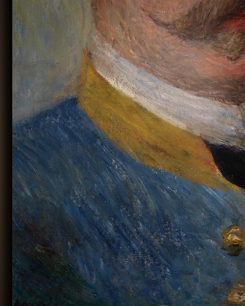 Materiaal en afwerking van Portret van een man (meneer Charpentier) in het wisselframe