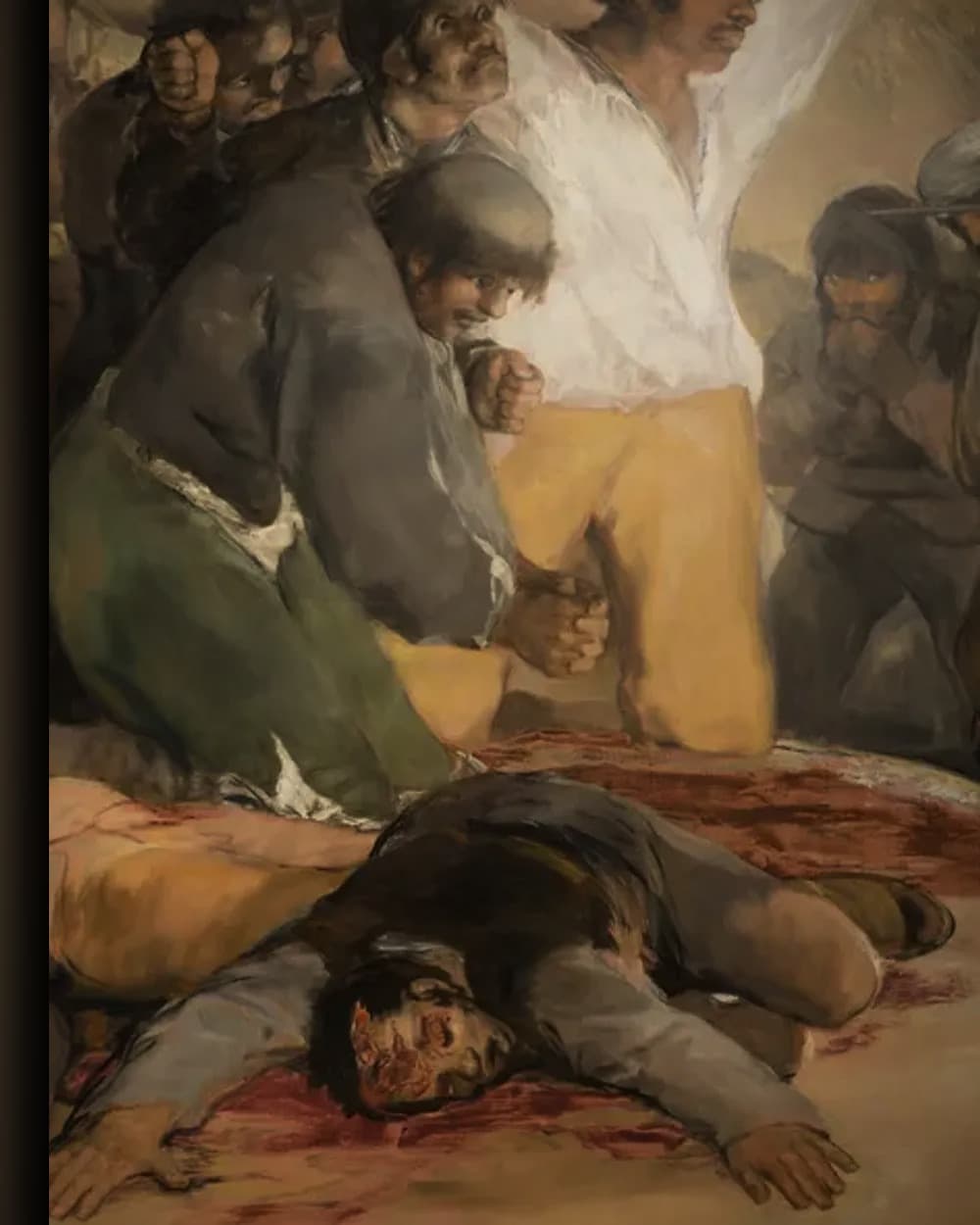 Materiaal en afwerking van De derde mei 1808 in het wisselframe