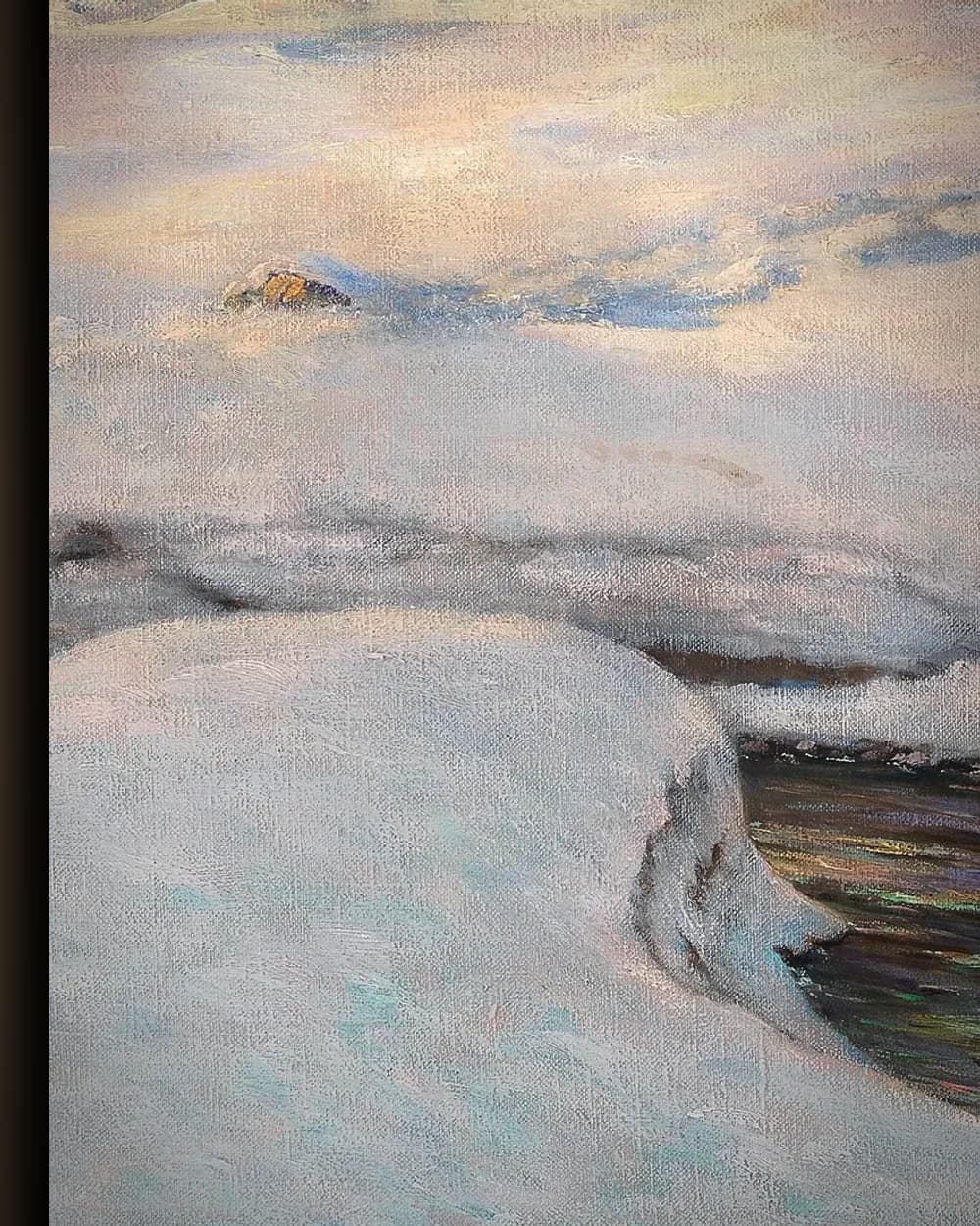 Materiaal en afwerking van Winter in de Alpen in het wisselframe