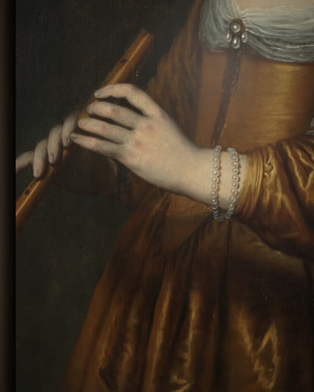 Materiaal en afwerking van Portret van Elizabeth Spiegel in het wisselframe