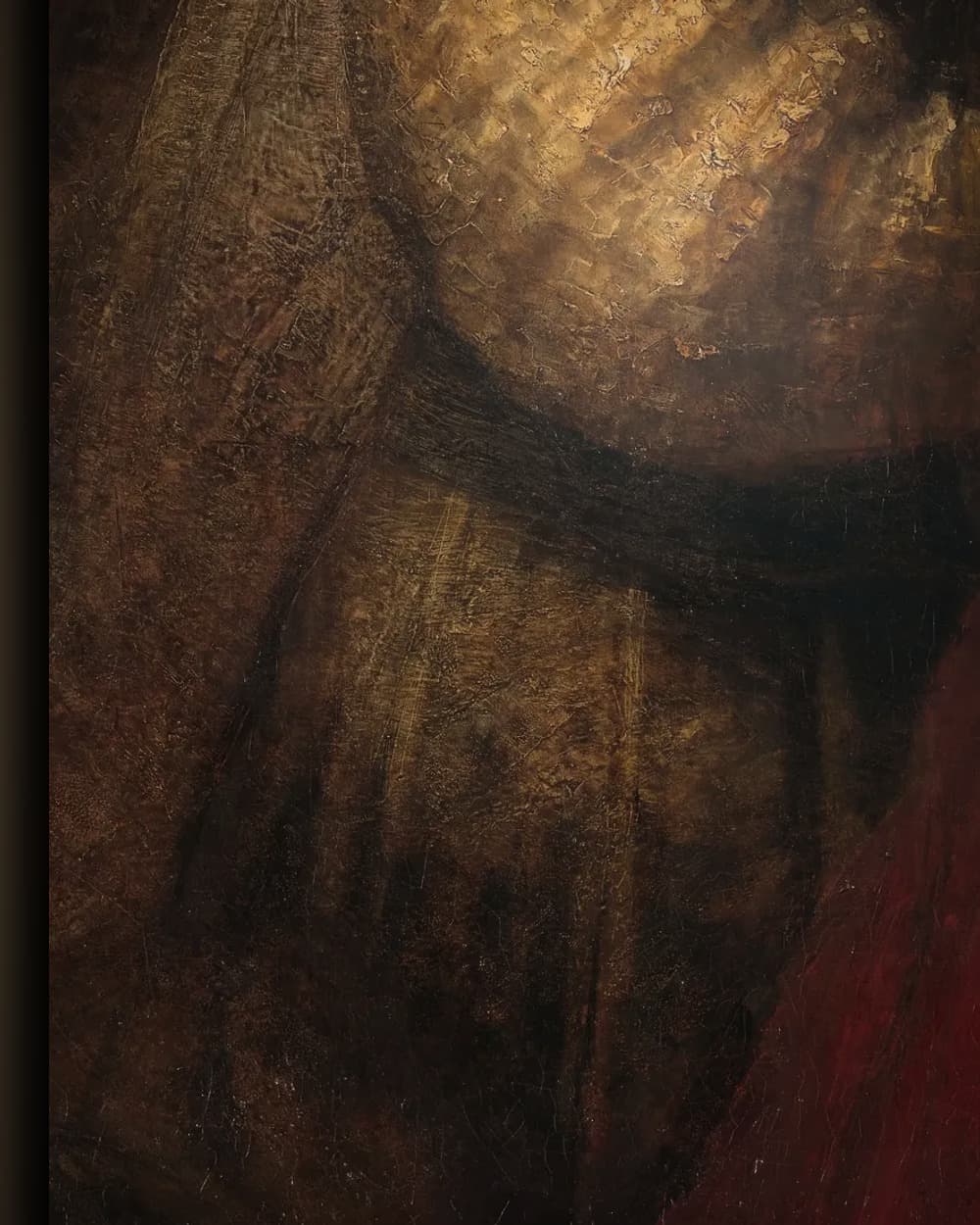 Materiaal en afwerking van De Joodse bruid in het wisselframe
